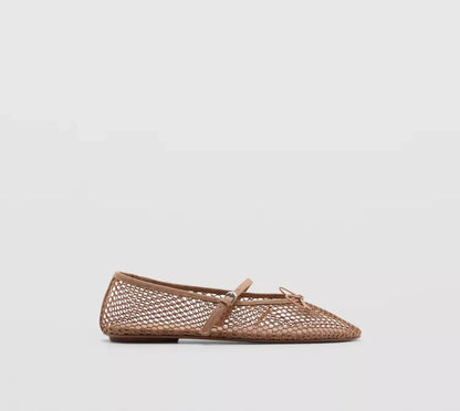 Women’s Breathable Ballet Flats - Mary Jane, Mesh, Summer
