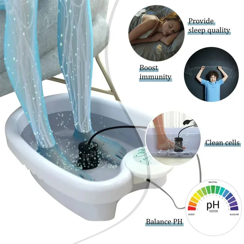 Ionic Mini Detox Foot Spa Bath Machine - Vibrating Foot Bath for Health & Wellness Therapy