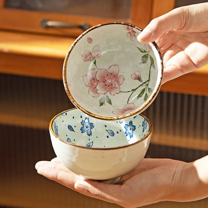 Japanese Ceramic Bowl Kit 6pc Microwave Safe Gift Box