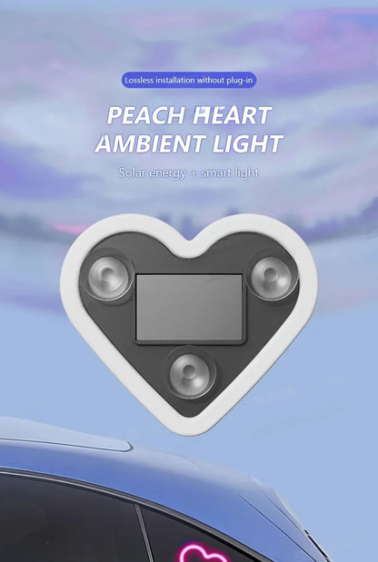 Window Car Neon Light Heart Shaped LED Interior Lamp TikTok Viral Fall 2026 Solar Powered Wiring Free