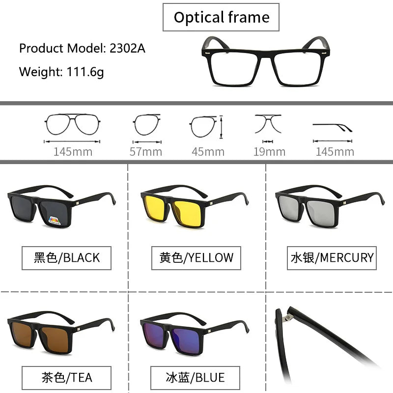 Magnetic Clip Sunglasses Interchangeable Lens Kit 5 Lenses Polarized Prescription Ready Summer 2026 Gift
