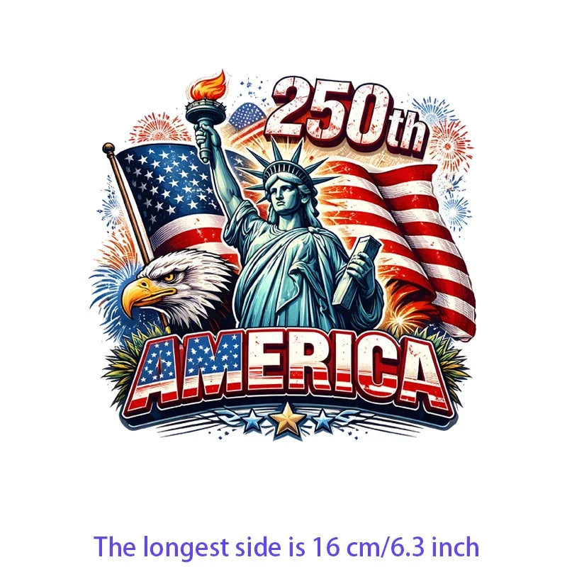 Iron2026 Edition On Patches USA Flag Bald Eagle Heat Transfer Kit Patriotic 4th Of July DIY Clothing Decor