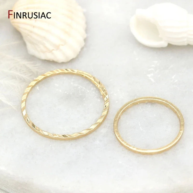 Gold 14K Plated Brass Jewelry Ring Connectors Pack 10Pc