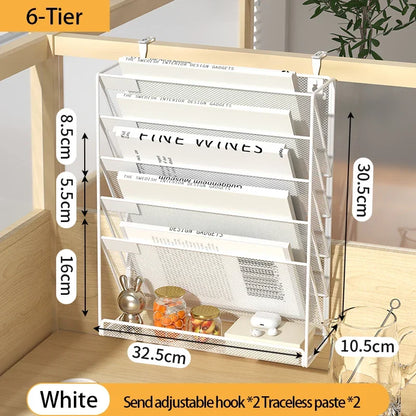 File Desk Organizer 5-Tier Mesh Vertical Wall Mount Desktop Mail Sorter Back To School 2025 Space Saving