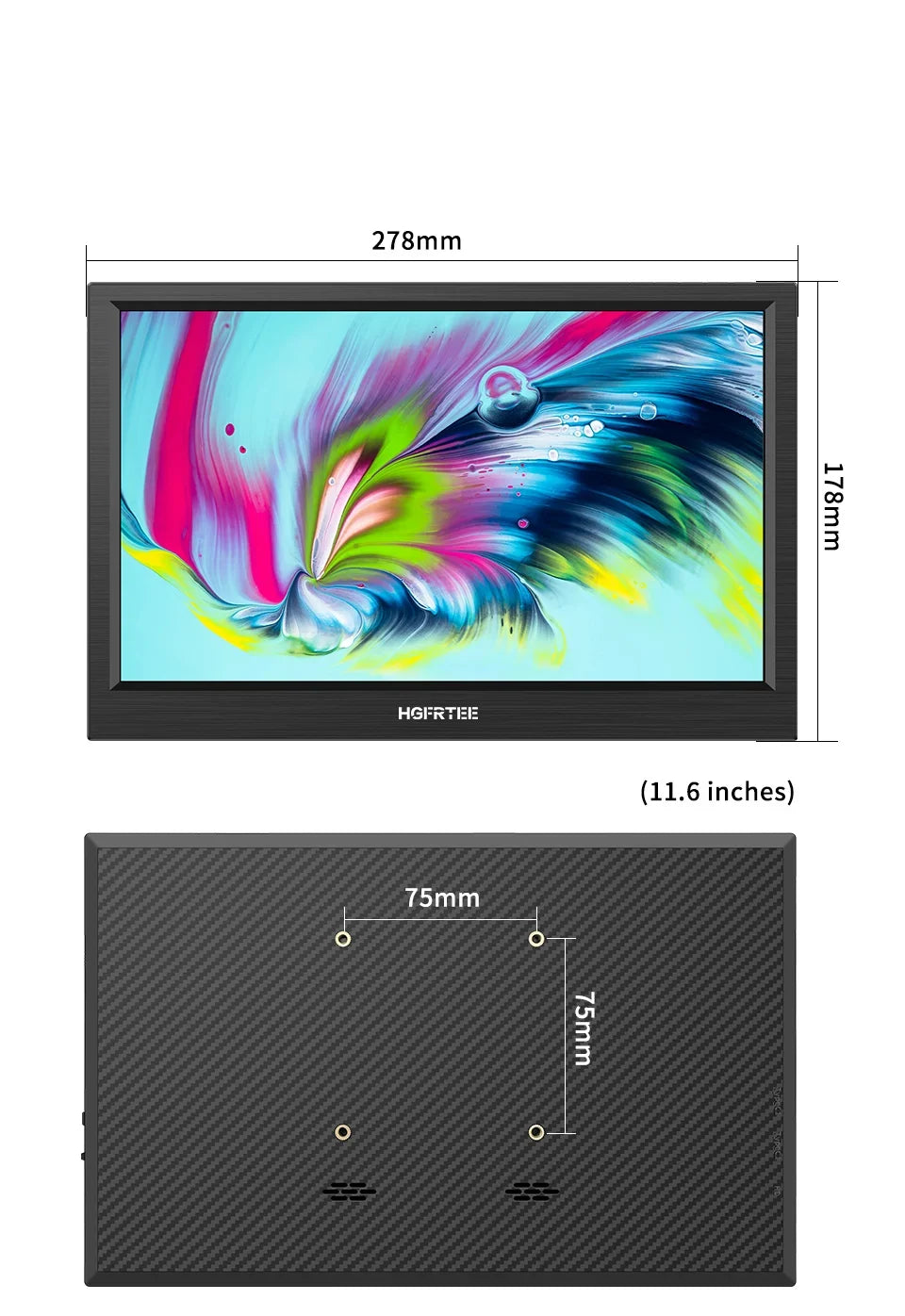 Travel-Friendly Monitor 11.6 Inch HDMI Gaming Second Screen