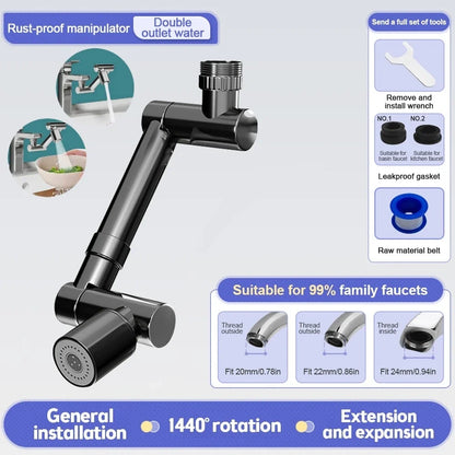 Faucet Extender 360° Swivel Robotic Arm Kitchen Sink Aerator, TikTok Viral Spring 2026 Minimizes Splash