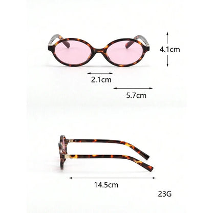 mirror lens, resin frame, casual beach & daily accessory – Retro unisex small oval sunglasses