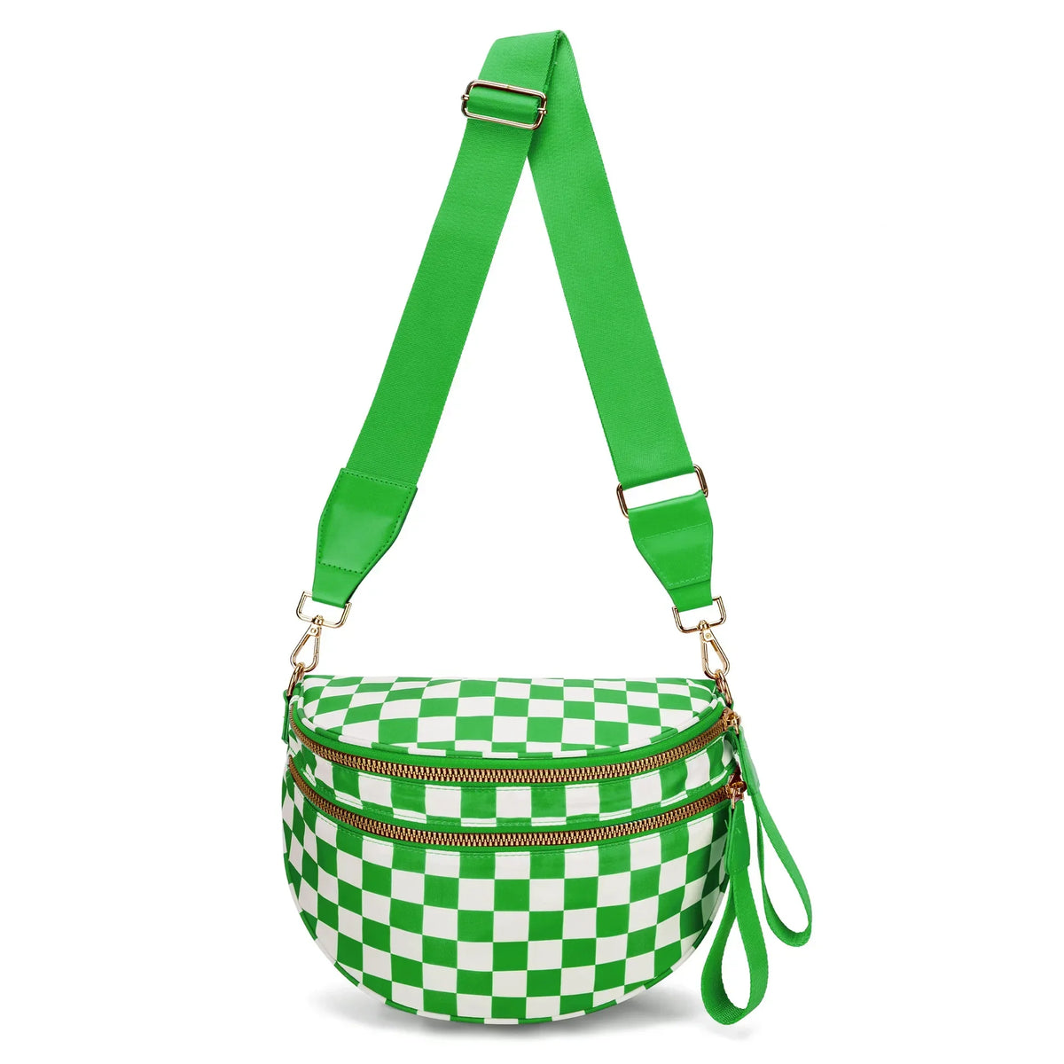 large capacity bum bag, adjustable crossbody mommy travel bag – Casual women's checkered fanny pack