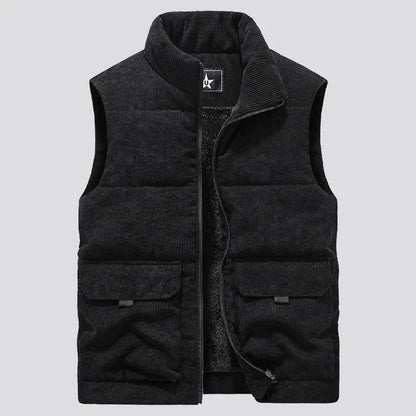 Mens Insulating Fleece Vest - Quilted Corduroy, Casual