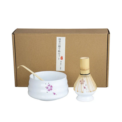 Matcha Tea Kit Porcelain 4Pc Handmade Simple Clean Gift Kit