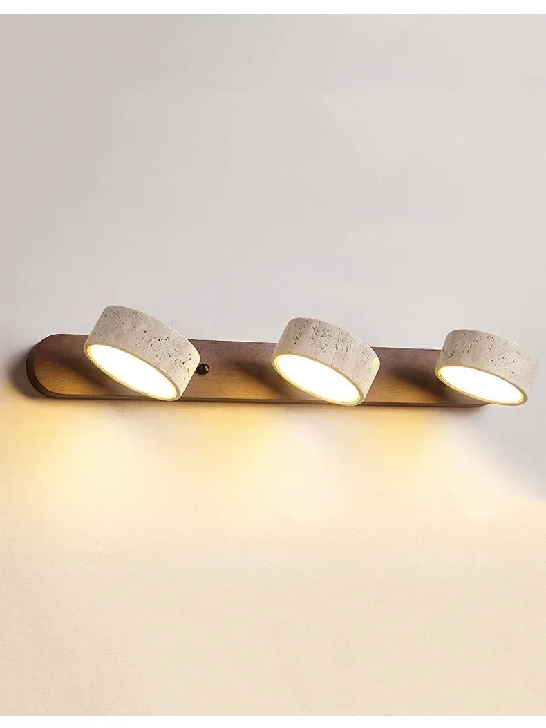 Wabi Japandi Sabi Round LED Wall Light With Mirror Bathroom