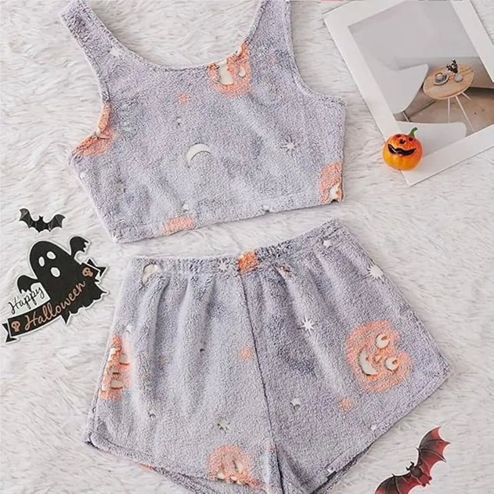 Plush Womens Pajama Kit - Sleeveless Crop, Velvet Homewear