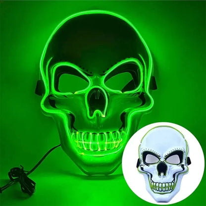 Skull LED Mask Full Face Glowing Terror Mask Halloween Fall 2025 Masquerade Party Costume Mask Breathable