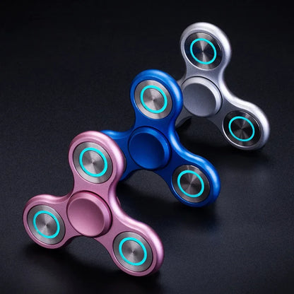 Spinner Fidget Luminous Metal Triangle EDC Desk Focus Toy
