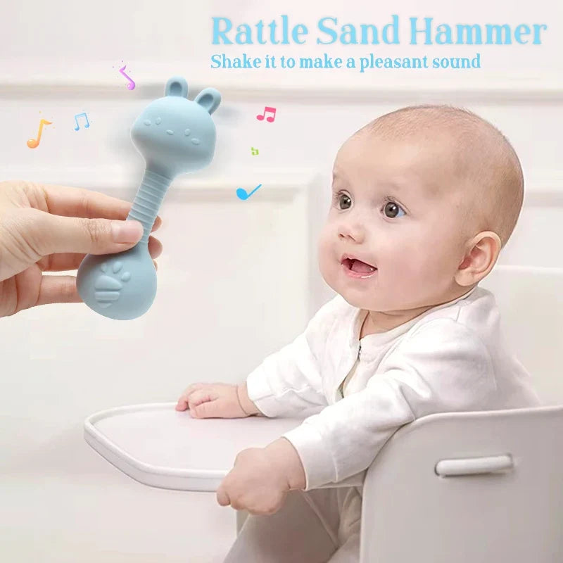 Rabbit Silicone Teether Rattle Newborn Sensory Toys