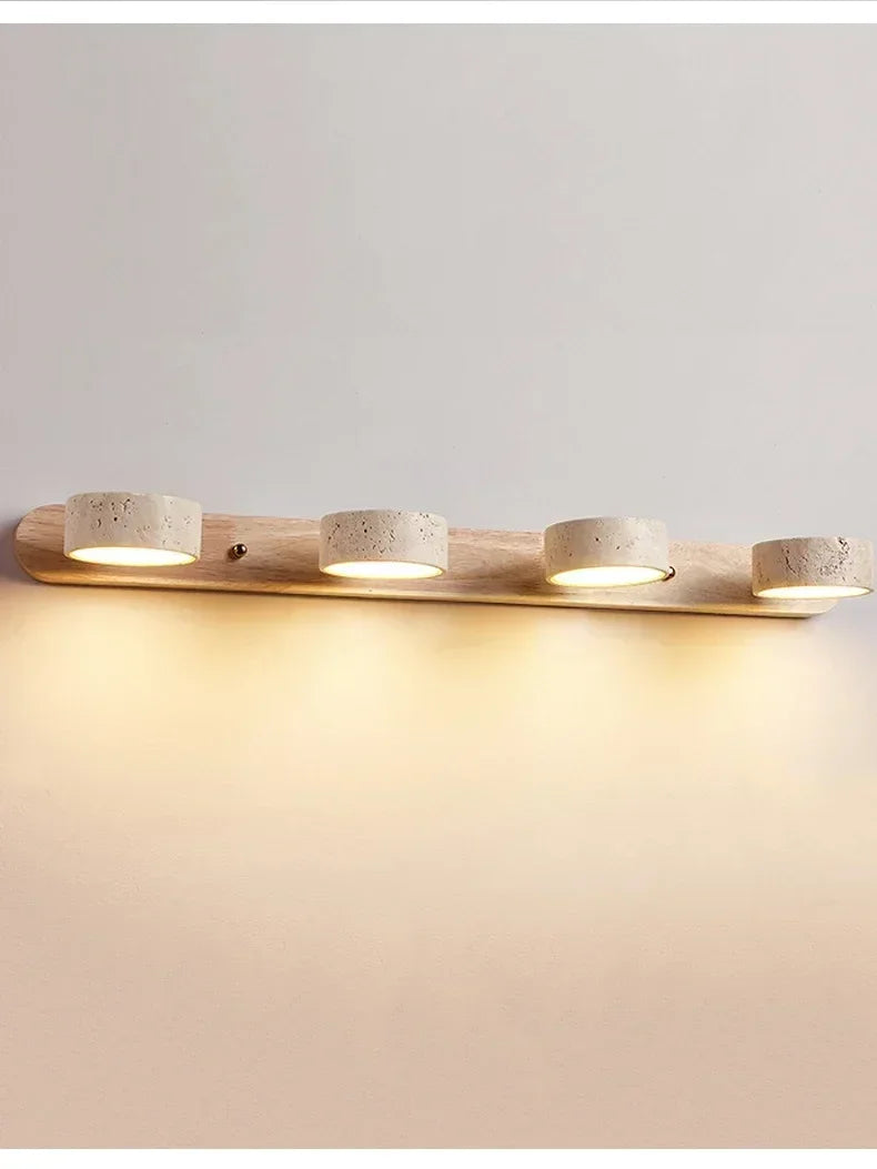 Wabi Japandi Sabi Round LED Wall Light With Mirror Bathroom