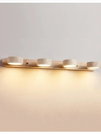Wabi Japandi Sabi Round LED Wall Light With Mirror Bathroom