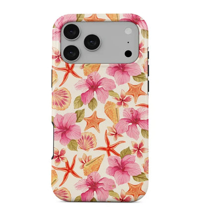Ocean Tropical Double-Layer iPhone Case - PC TPU Cartoon Design Washable Cover for iPhone 11 to 17