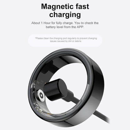Smart Ring Health Tracker IP68 Water-Resistant Heart Rate Sleep SpO2 Multi Sport Modes Titanium Shell Fall 2025 Gift
