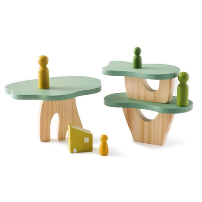 Stacking Montessori Toy Wooden Tree Block Stacker Kids Educational Fall 2025 Fine Motor Skills