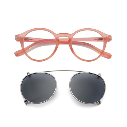Clip2026 Edition On Sunglasses Retro Round Frames Anti Blue Light Polarizing Clip Ons Summer