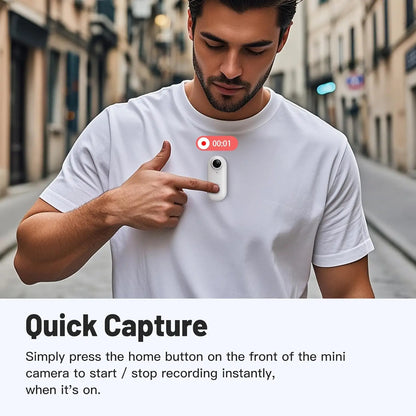 1080P Compact WiFi Mini Pocket Action Camera - Travel-Friendly Sports Video Recorder for Kids, Hands-Free, Body Worn