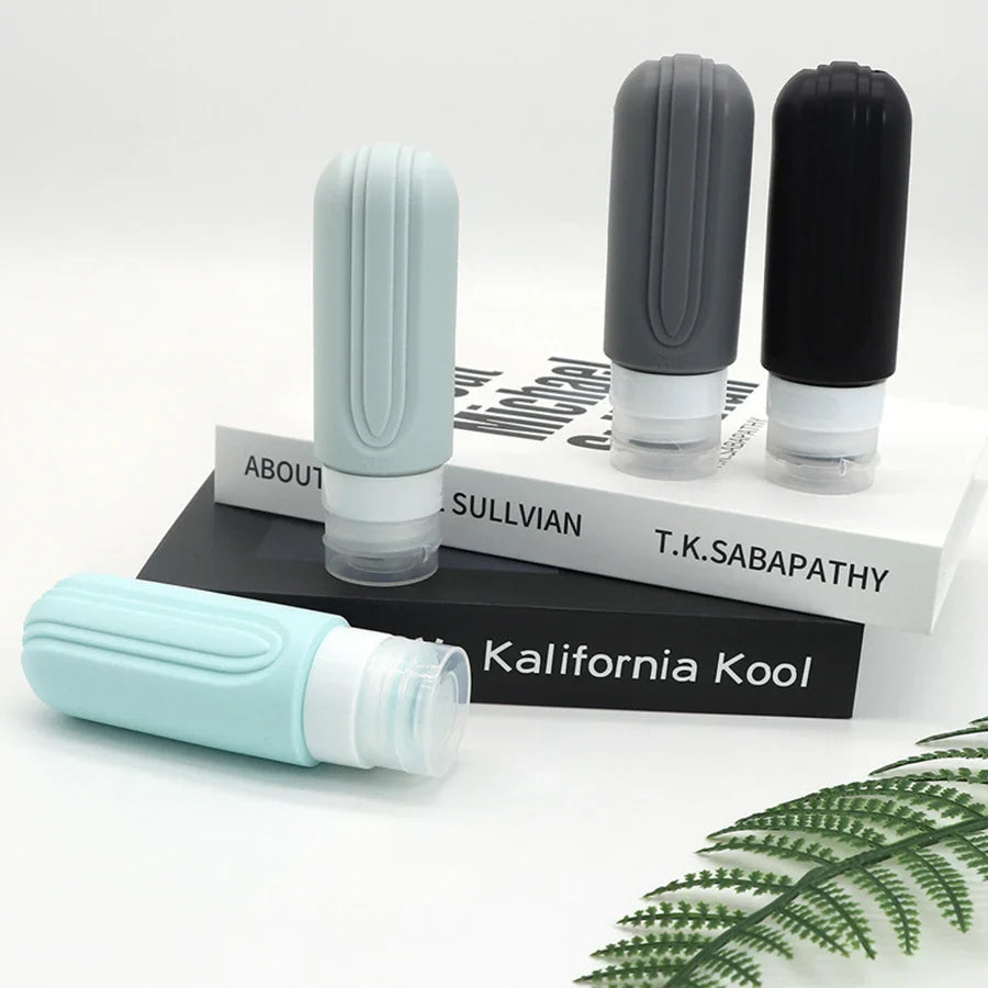 Silicone Travel Bottles Kit Leakproof Refillable Squeeze Containers For Shampoo Conditioner Lotion 90ml