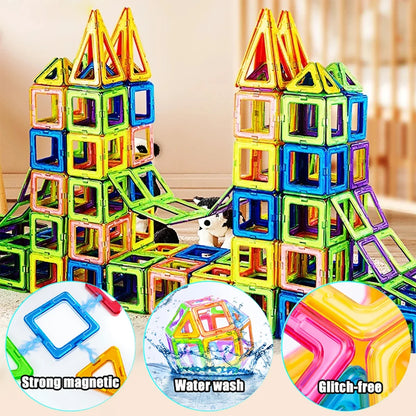 Creative Magnetic Building Blocks Kit - Large & Mini DIY Toys for Kids Aged 7-12, Fun Educational Construction Gift in Mixed Colors