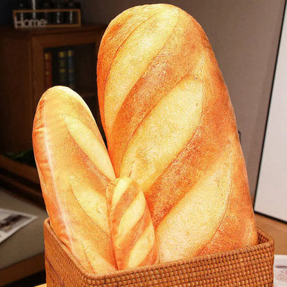 Plush French Bread Pillow - Plush Stuffed Food Decor, Fun Party Prop for Kids, Cozy Sleeping Companion, Unique Room Gift