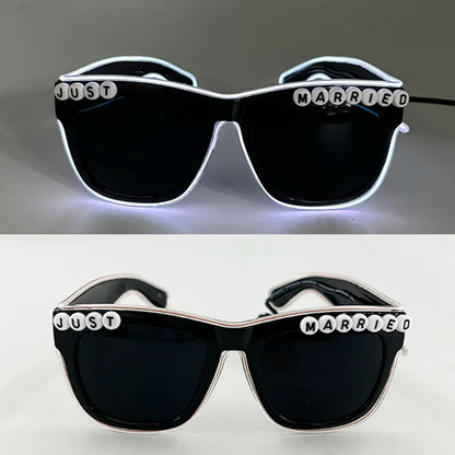 LED Retro Flashing Sunglasses - Bachelorette Party Decoration, Women's Men Props