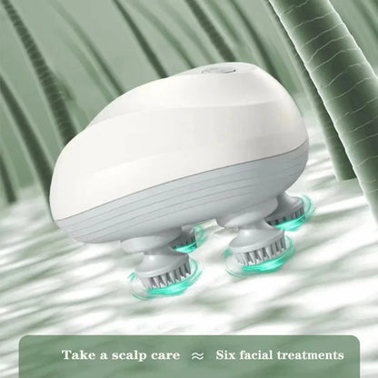 Motor-Driven Head Massager USB Battery-Powered Scalp Massager Holiday Gift 2026 Deep Tissue Kneading for Neck Back Shoulders