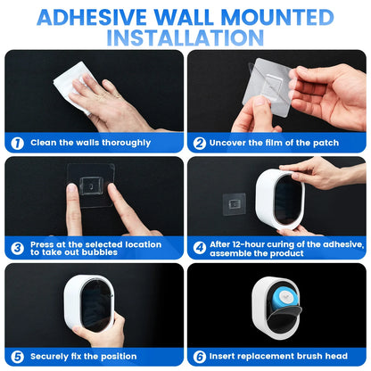 Disposable2026 Edition Toilet Brush Kit Wall Mounted Long Handle Hygienic Bathroom Cleaning Kit With 16 Refill Heads Fall