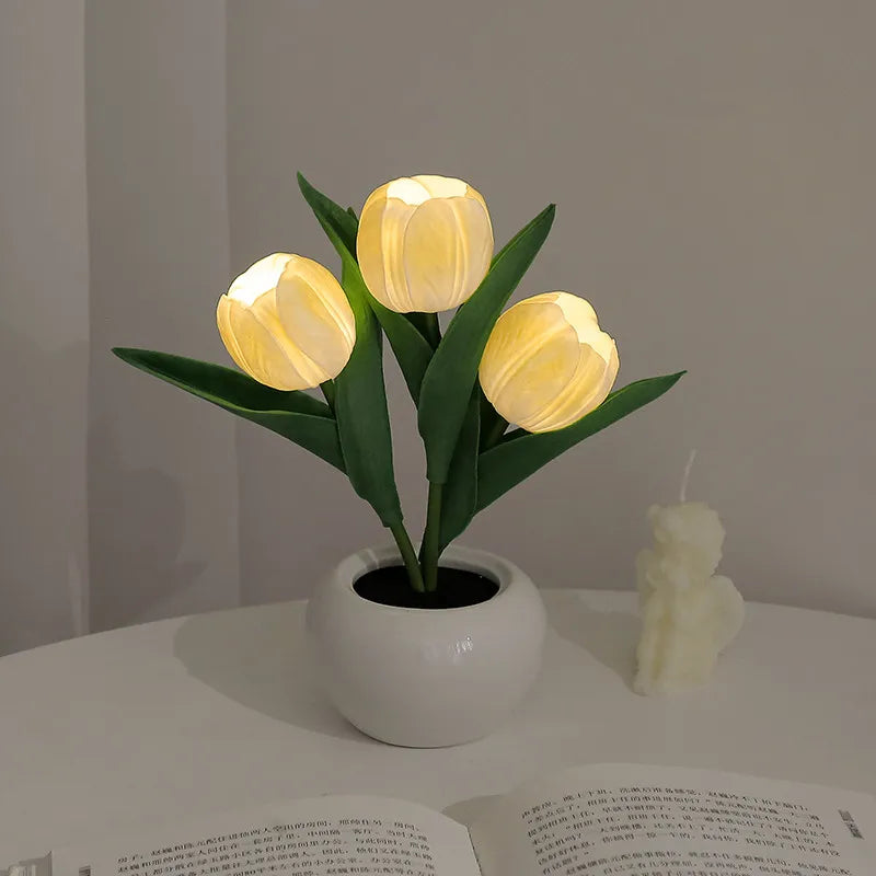 LED Night Light Tulip Table Lamp Romantic Ambient Flower Light Fall 2025 Household Decor Gift