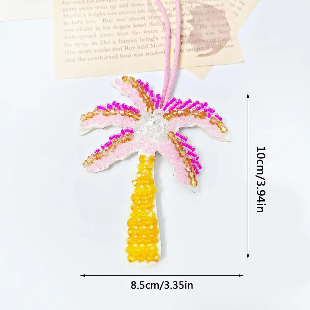 Tree Coconut Sequin Patch Keyring Bag Pendant Handmade