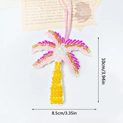 Tree Coconut Sequin Patch Keyring Bag Pendant Handmade