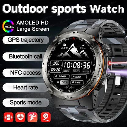 GPS Sports Smart Watch With AMOLED Display Compass NFC HD Calls Water-Resistant 500mAh Battery Fall 2025 Outdoor Trend