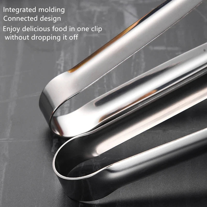 Kitchen & Outdoor 2026 – Stainless Steel BBQ Tongs Anti-Slip Heat Resistant Grill Food Clip