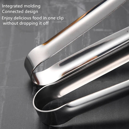 Kitchen & Outdoor 2026 – Stainless Steel BBQ Tongs Anti-Slip Heat Resistant Grill Food Clip