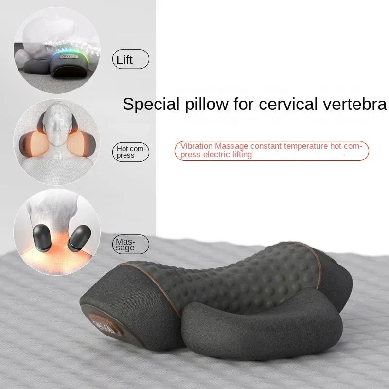 Massager Neck Pillow With Heat And Vibration - Viral Trend Cervical Therapy For Neck And Shoulder Relief, Hot Compress
