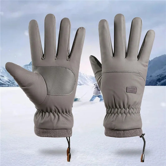 Winter Gloves Grey Thermal Ski Gloves Winter Essentials 2026 Touchscreen Compatible Windproof Water-Resistant Anti Slip