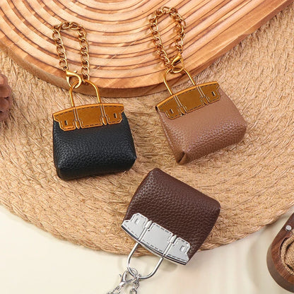 1+1 Free Birkin Inspired Mini Hand Bag - Compact Bag Charm Keychain with Metal Chain