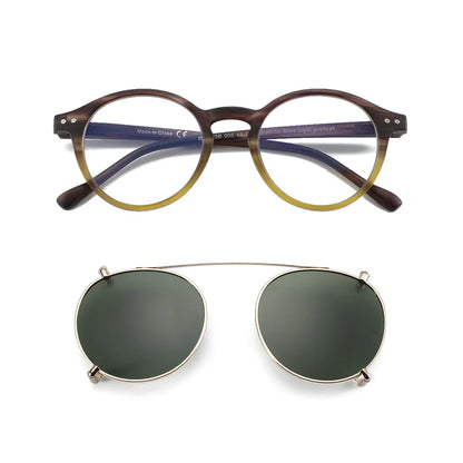 Clip2026 Edition On Sunglasses Retro Round Frames Anti Blue Light Polarizing Clip Ons Summer
