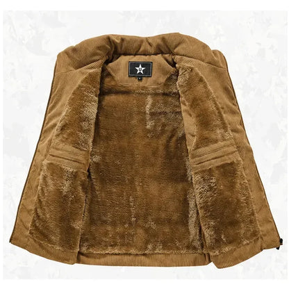 Mens Insulating Fleece Vest - Quilted Corduroy, Casual