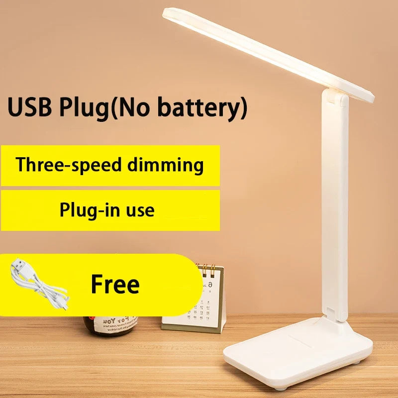LED Desk Lamp Touch Dimmable Battery-Powered Eye Protection