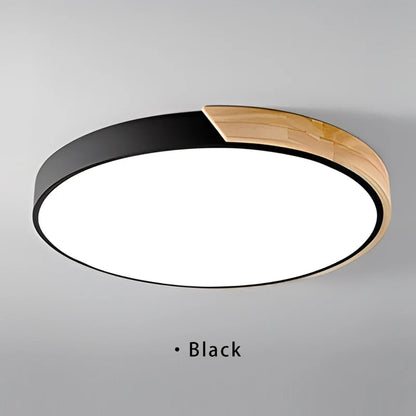 Japandi Led Ceiling Light Scandinavian Wood Contemporary Plush Glow Diffuser