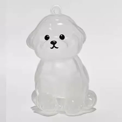 Hair Dog Keepsake Keychain Pendant Clear Resin Charm