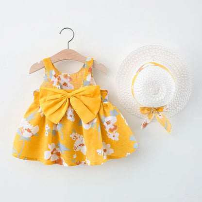 floral a-line, flowy cotton-polyester, for summer beach party – Plush baby girl dress