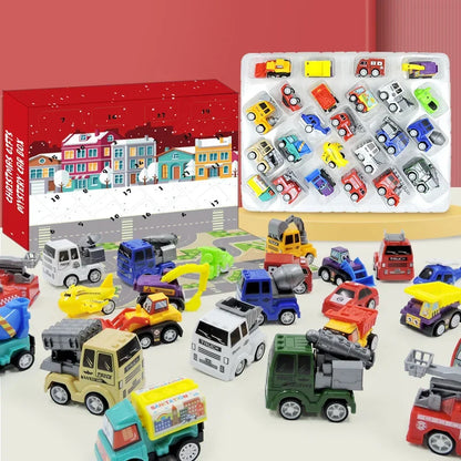 Calendar Advent Car Toys Box Kids 24 Day Christmas Gift