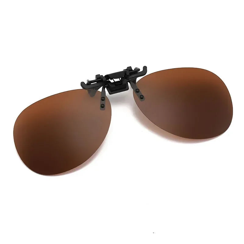 Clip-On2026 Edition Sunglasses Polarized UV400 Night Vision Driving Glasses Square Clip-Ons Anti-Glare Vintage Style