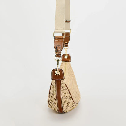hobo style, crossbody, for beach & summer – Light women's woven straw shoulder bag
